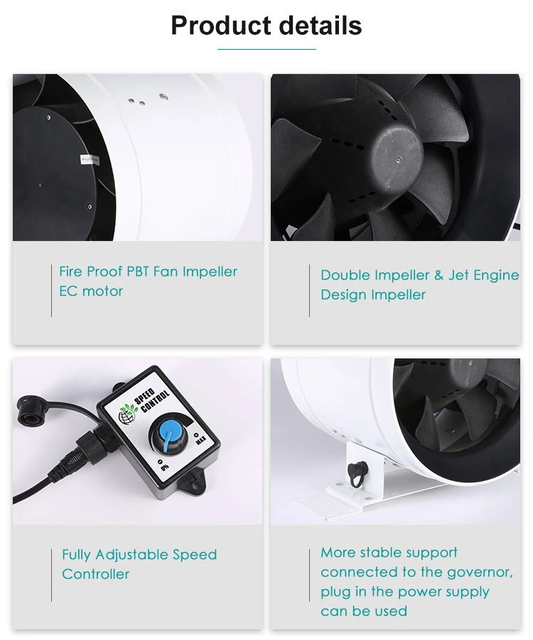 Ec Customized Silent Fan Soundproofed Tube Inline Duct Fan